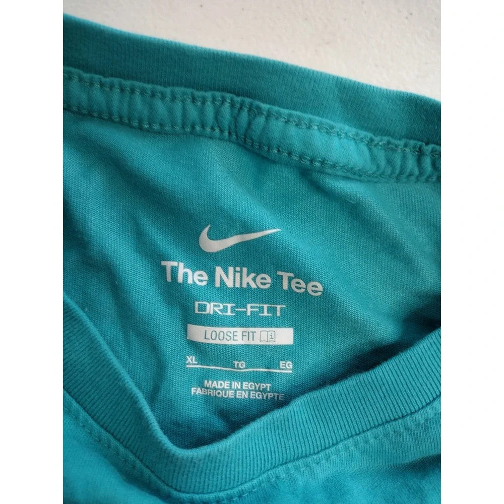 Nike Dri Fit Loose Fit T Shirt Teal Pink S Logo‎ Kids XL